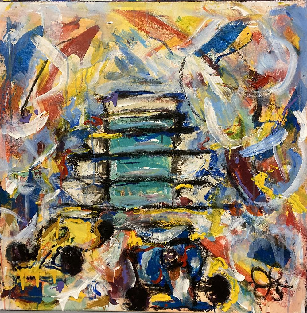 Indy 500 Race Day - 30" x 30"  mixed media on canvas