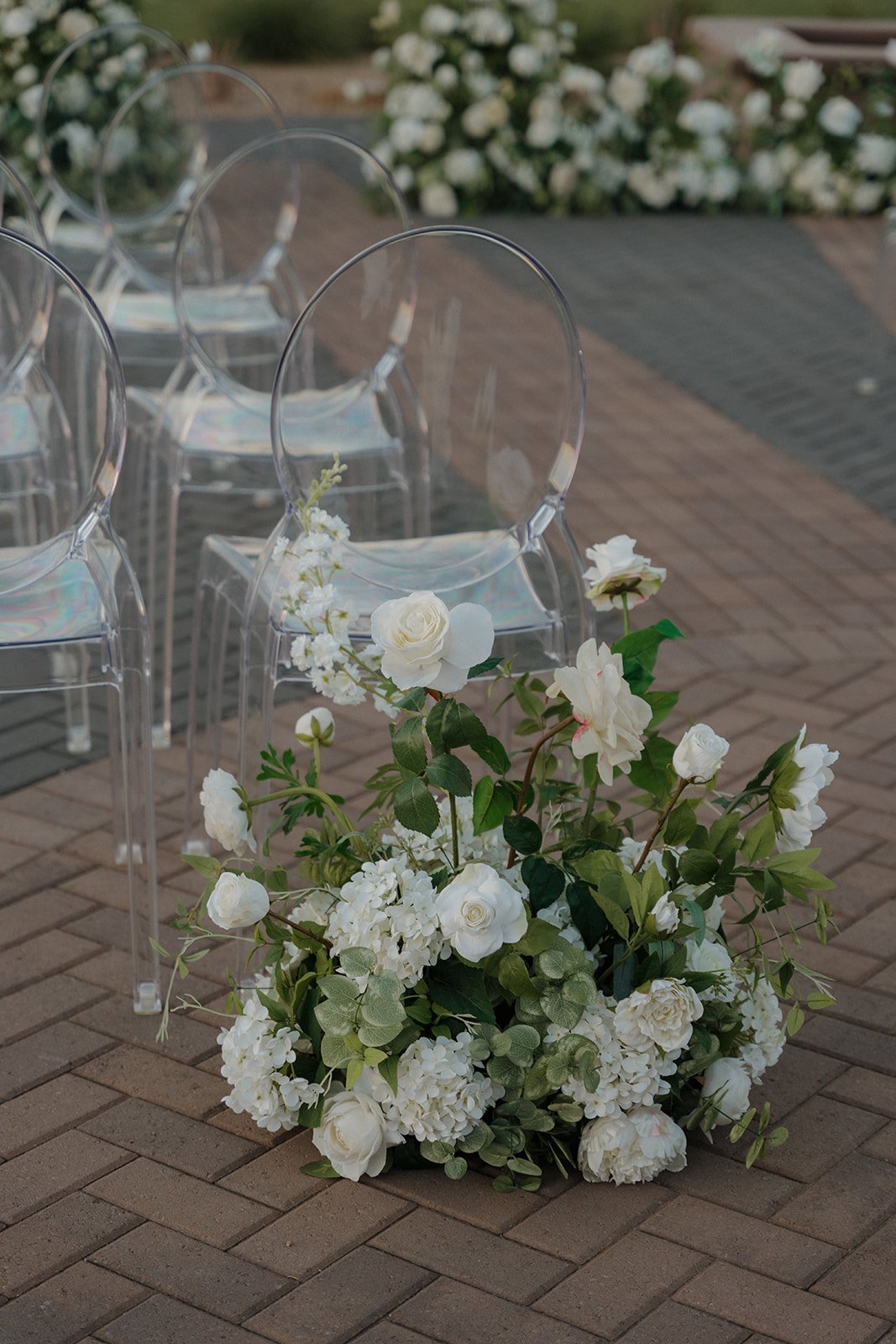 Clear Acrylic Ghost Chair set for wedding ceremony