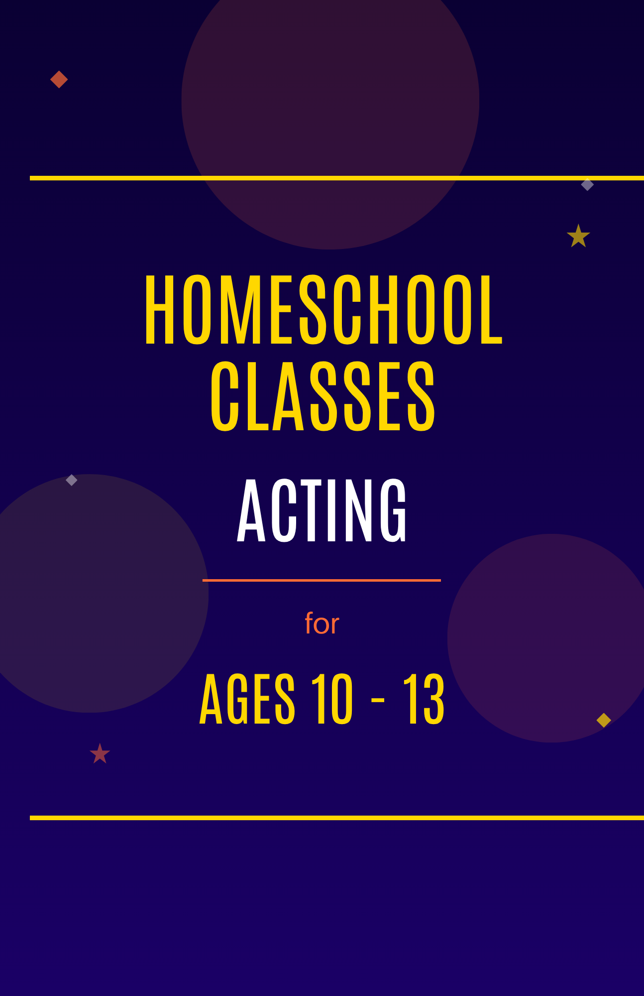 Homeschool Acting Class (Ages 10-13)