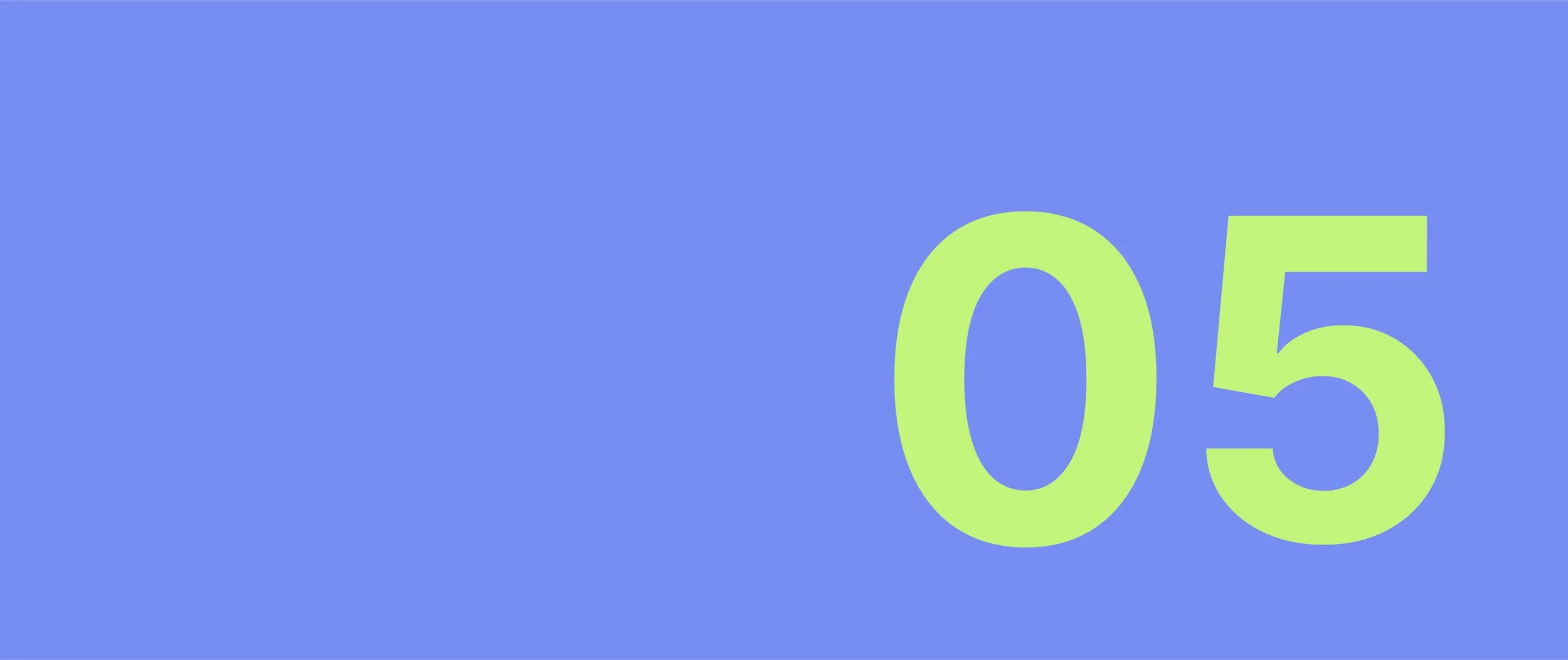 Hintergrund in Blau mit großen, hellgrünen Zahlen '05' auf der rechten Seite.