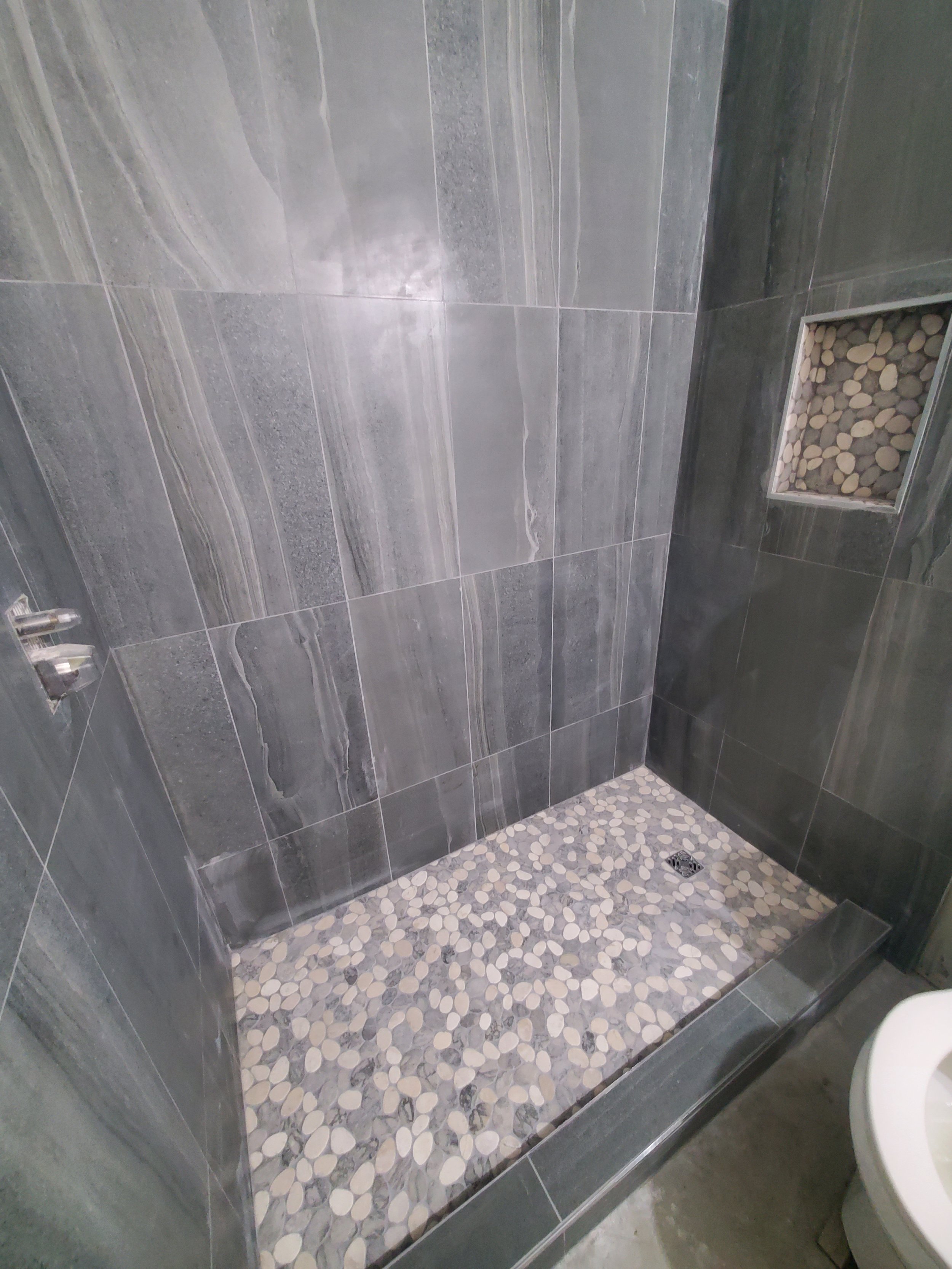 Professional tiled shower completed in the Okanagan