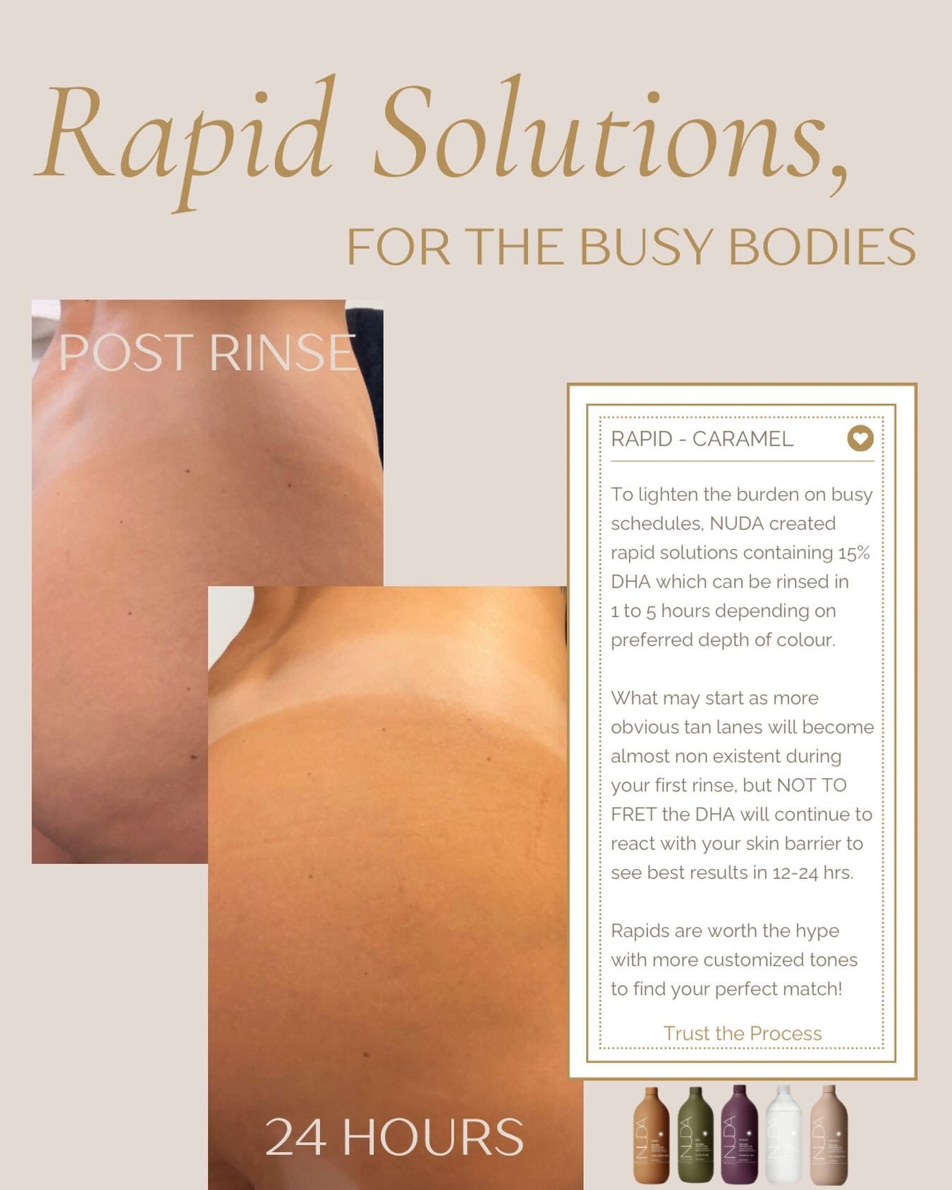 👏 TRUST 👏 THE 👏 PROCESS 👏

While rapids can be rinsed quicker, full-results still take time to develop. They are much more convenient when preparing for events or with jam packed schedules, but don&rsquo;t feel startled after your rinse if your t