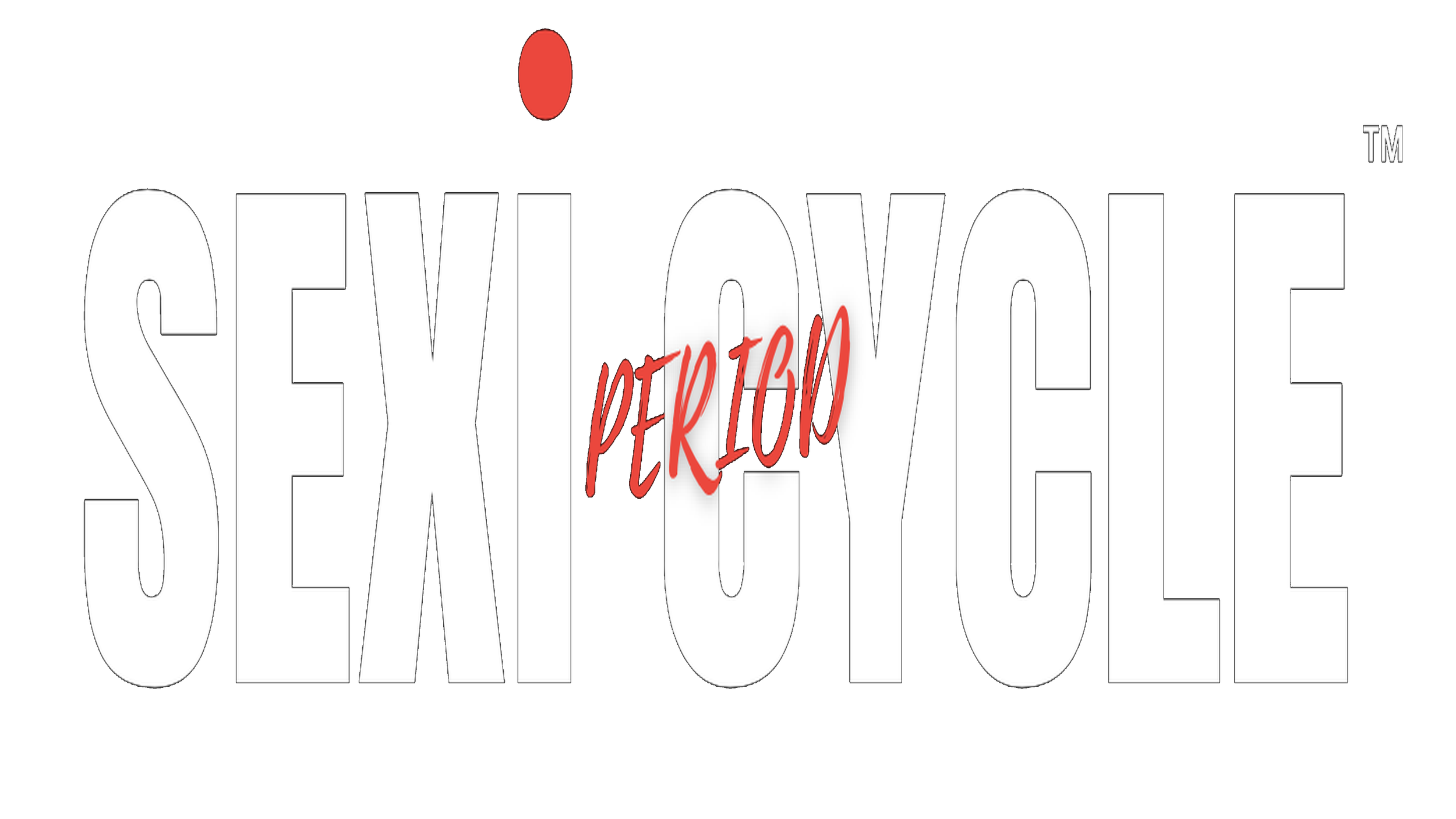 Graphic design with large white text reading 'SEX CYCLE' and red text overlapping reading 'PERIOD' on a black background.