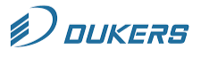 Dukers logo with stylized blue 'D' and the word 'Dukers' in blue text