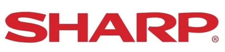 The Sharp logo in red text on a white background.
