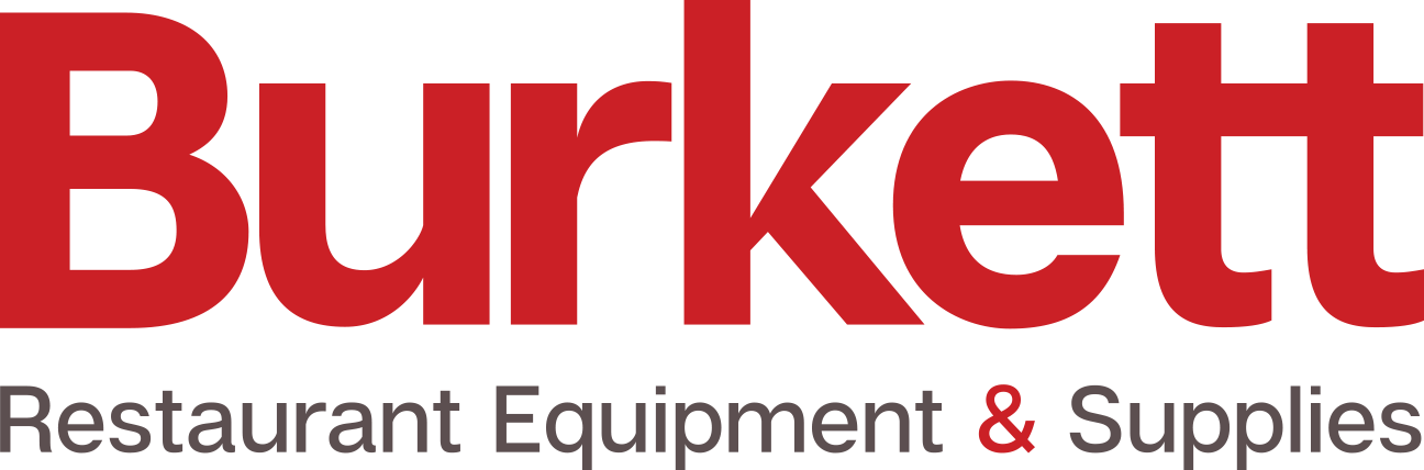 Logo for Burkett Restaurant Equipment & Supplies, featuring the company name in red and black text.