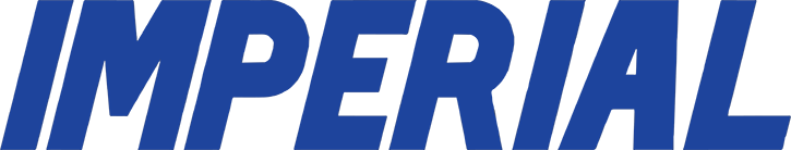Close-up of the text 'IMPERIAL' in bold blue letters.