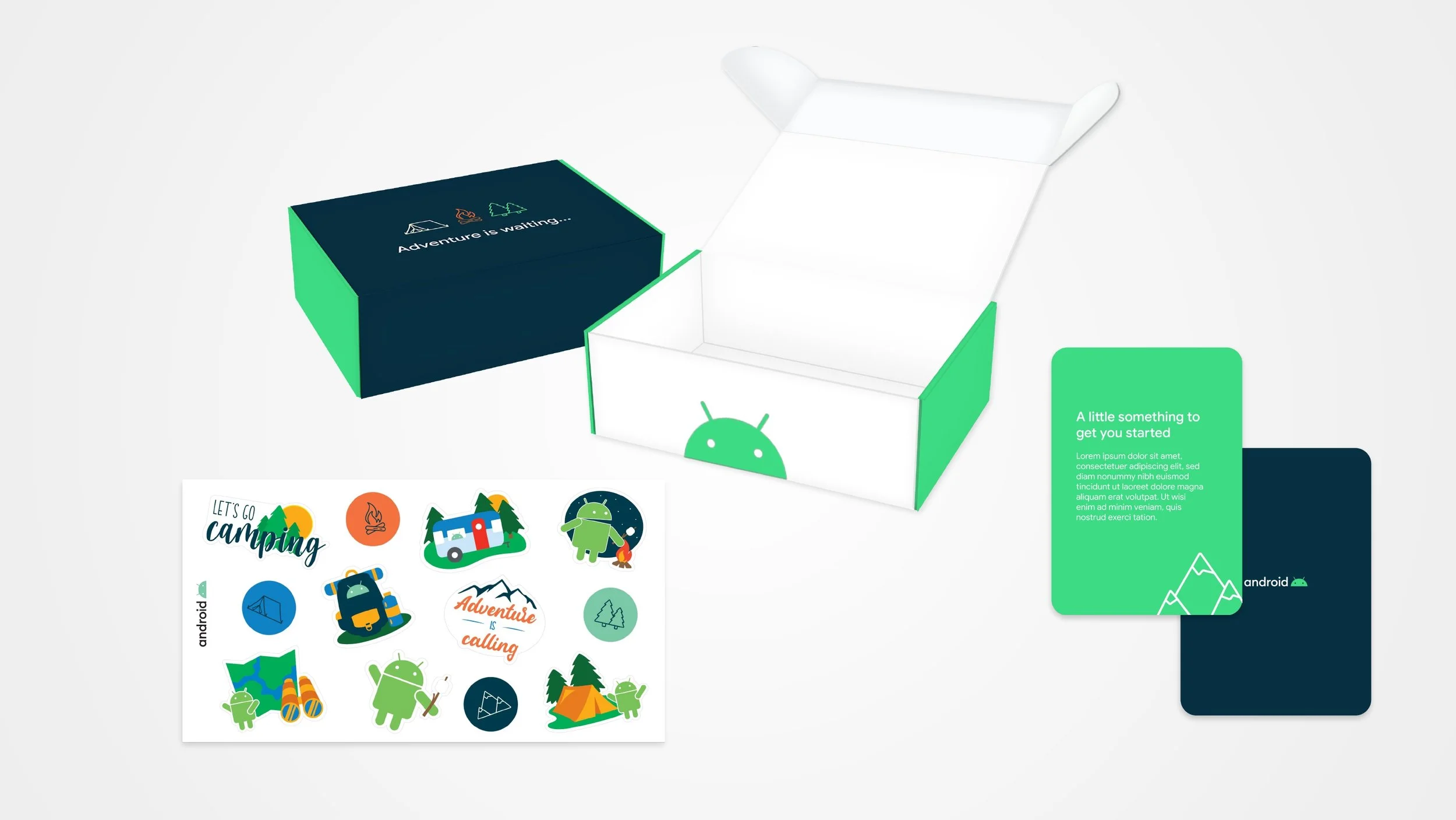 DM Kit: Box design, insert card, sticker page