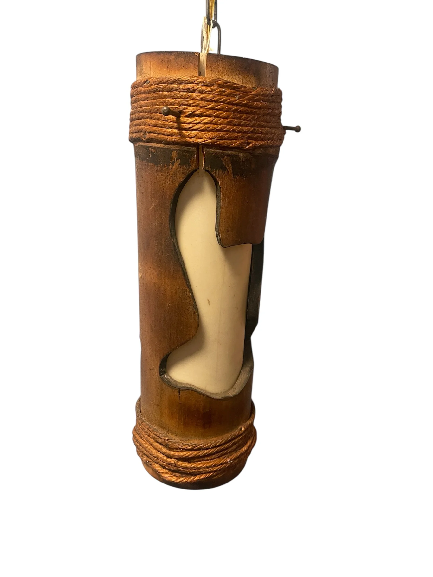 Vintage Orchids of Hawaii 1960's Bamboo Amoeba Swag Lamp