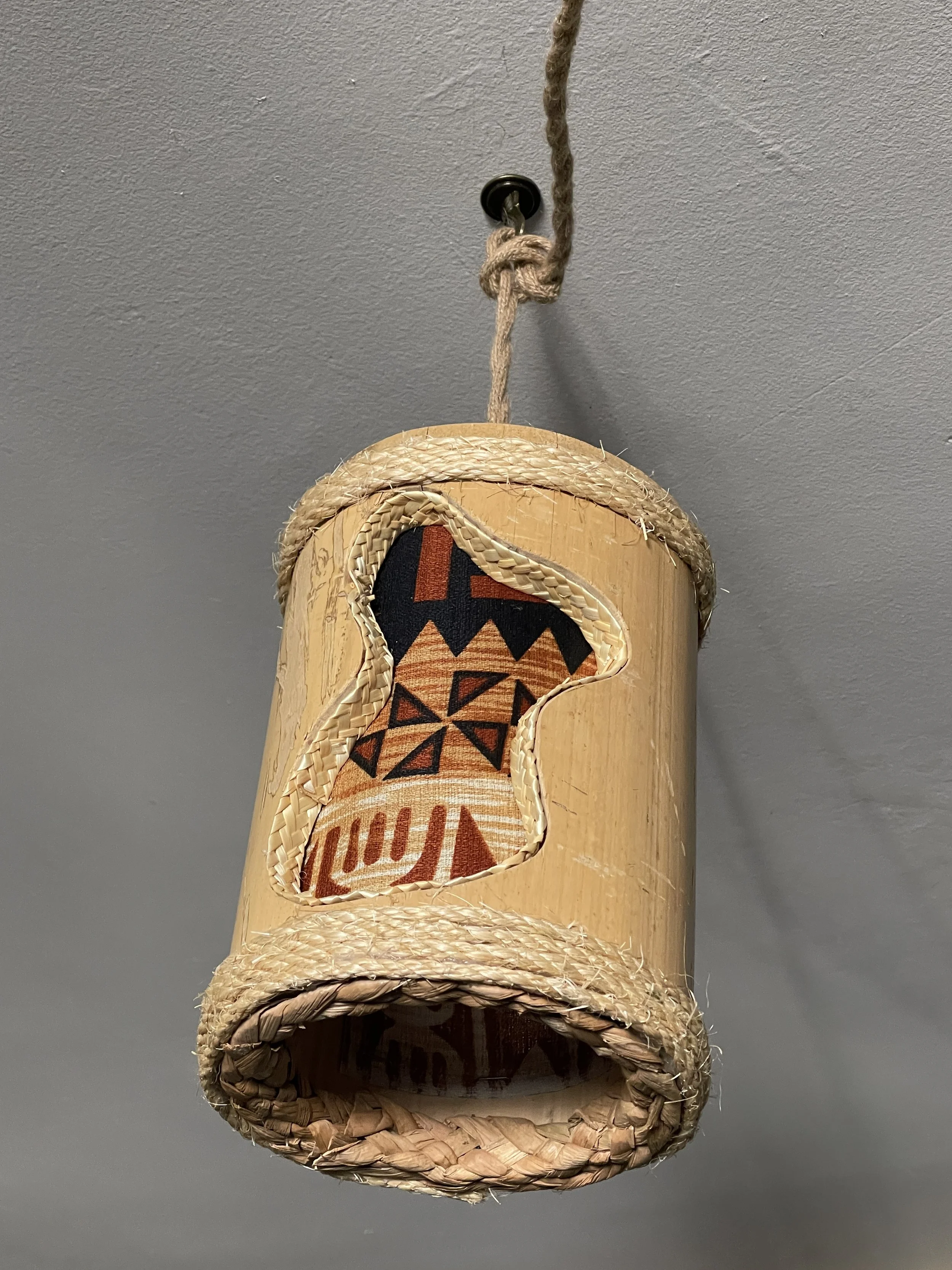 Bamboo Amoeba Tiki Swag Lamp - 6" Diameter