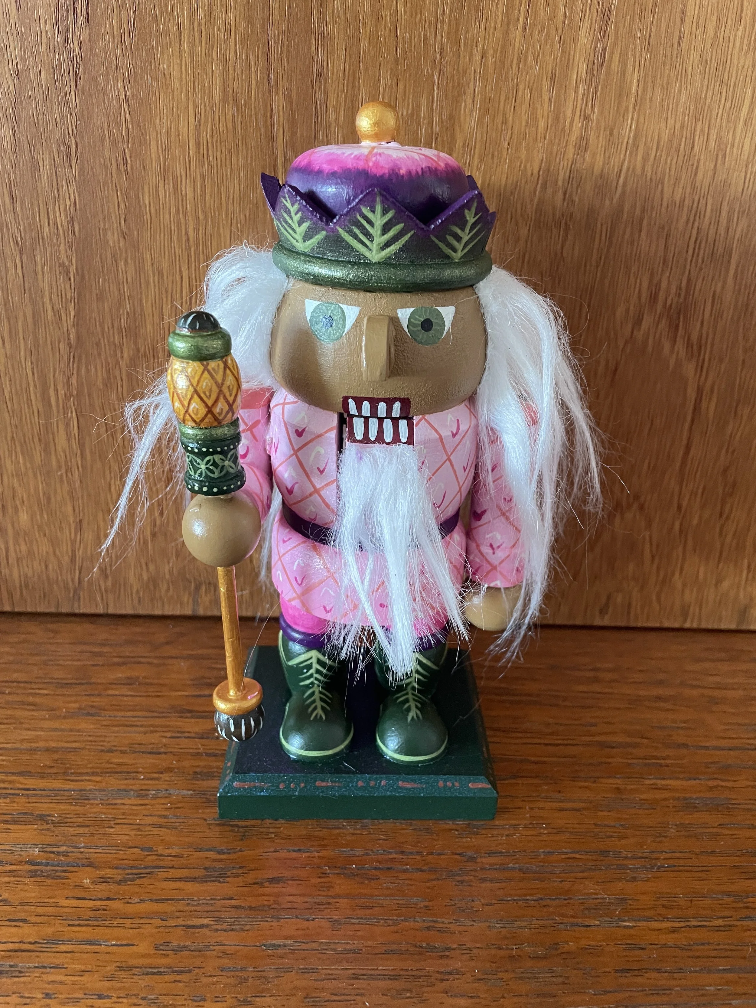 Hand Painted Mini Pink Pineapple Prince Nutcracker