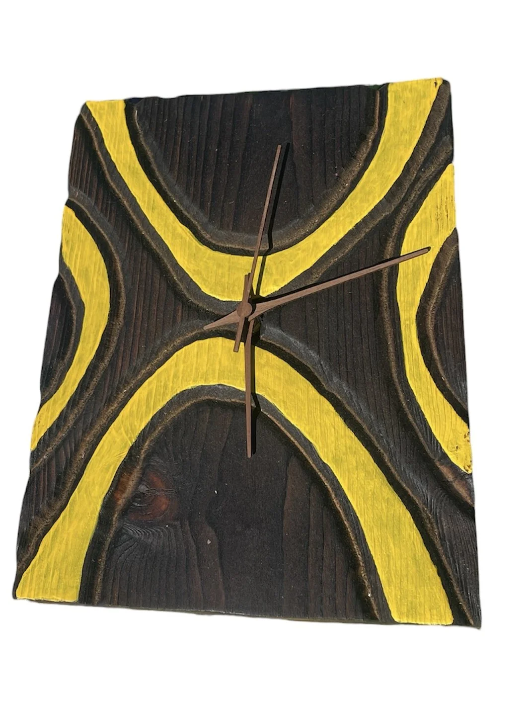 Carved & Painted Wooden Tiki Clock - PNG Arches