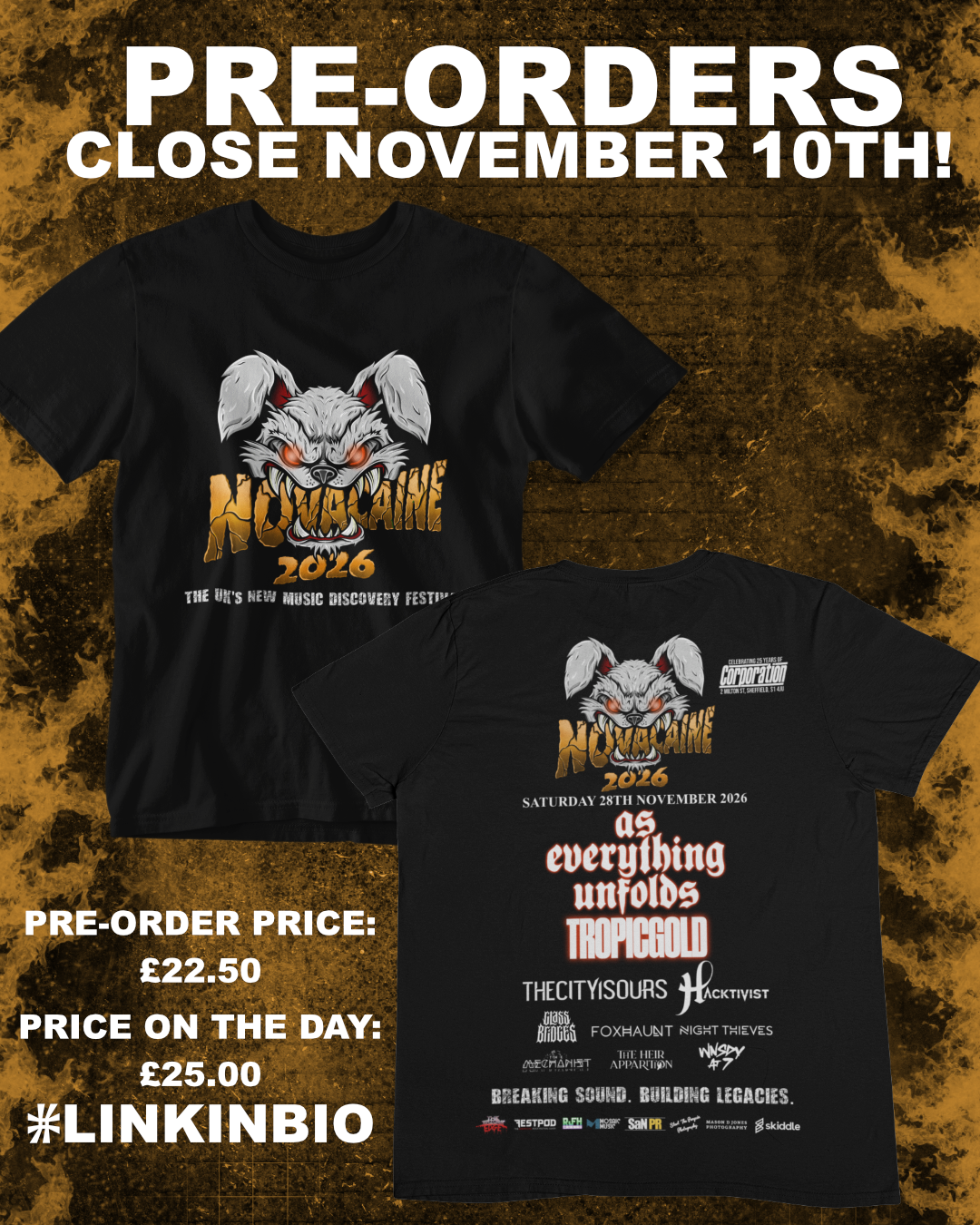 Novacaine Festival 2026 Tee (Pre-Order)