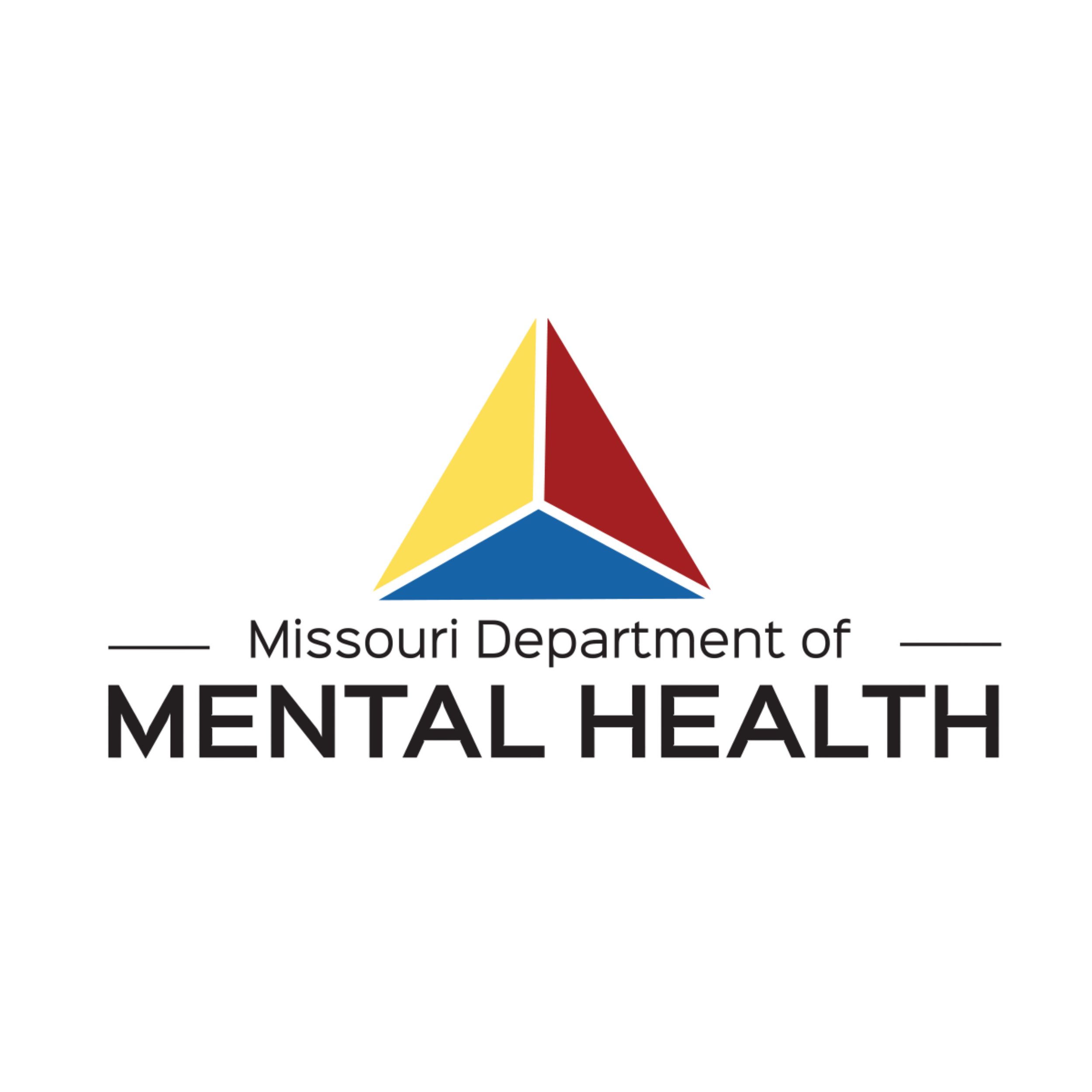 yellow red blue triangle missouri department of mental health logo