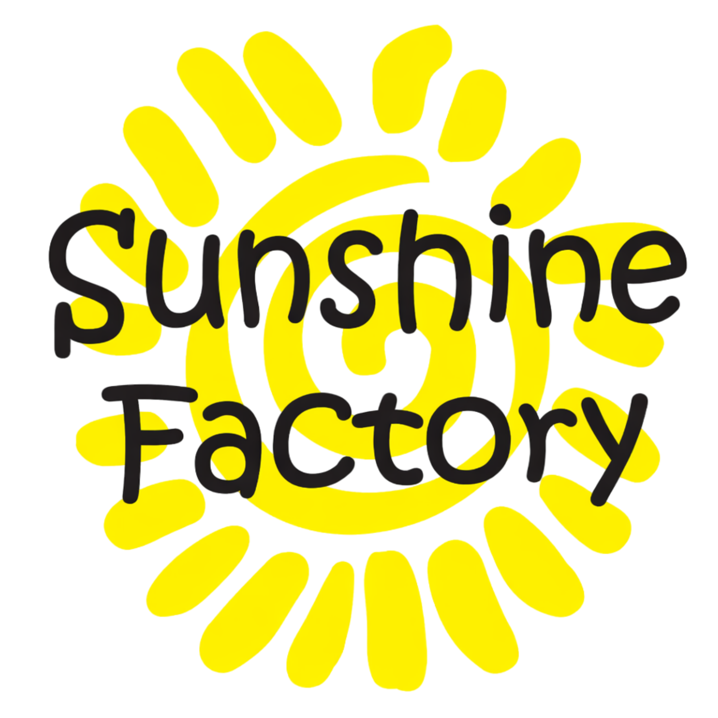 yellow sunshine factory logo with black text