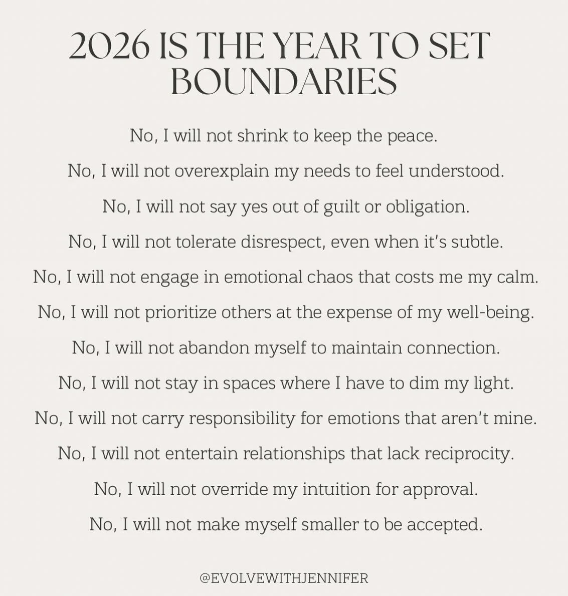 Learning how to set boundaries was one of the most important things I ever did to protect my peace and happiness 🌿

Not because it was easy, but because it was necessary.

Boundaries taught me that saying no doesn&rsquo;t make me difficult.

It make