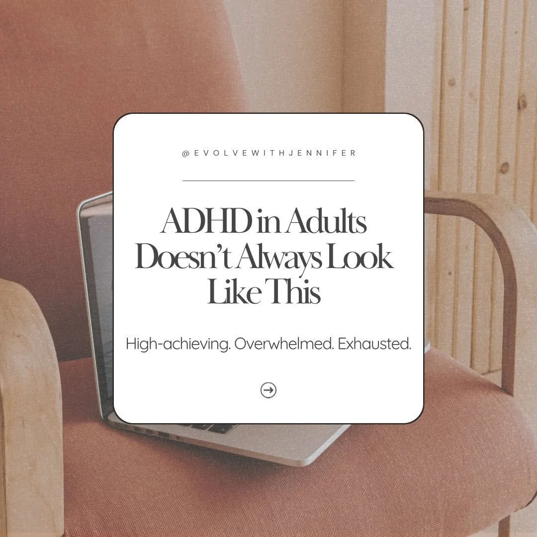 ADHD in adults is often missed; especially in high-achieving women and professionals.

If you struggle with executive functioning, task initiation, emotional regulation, perfectionism, or burnout, it may be more than anxiety. ADHD in adults can show 