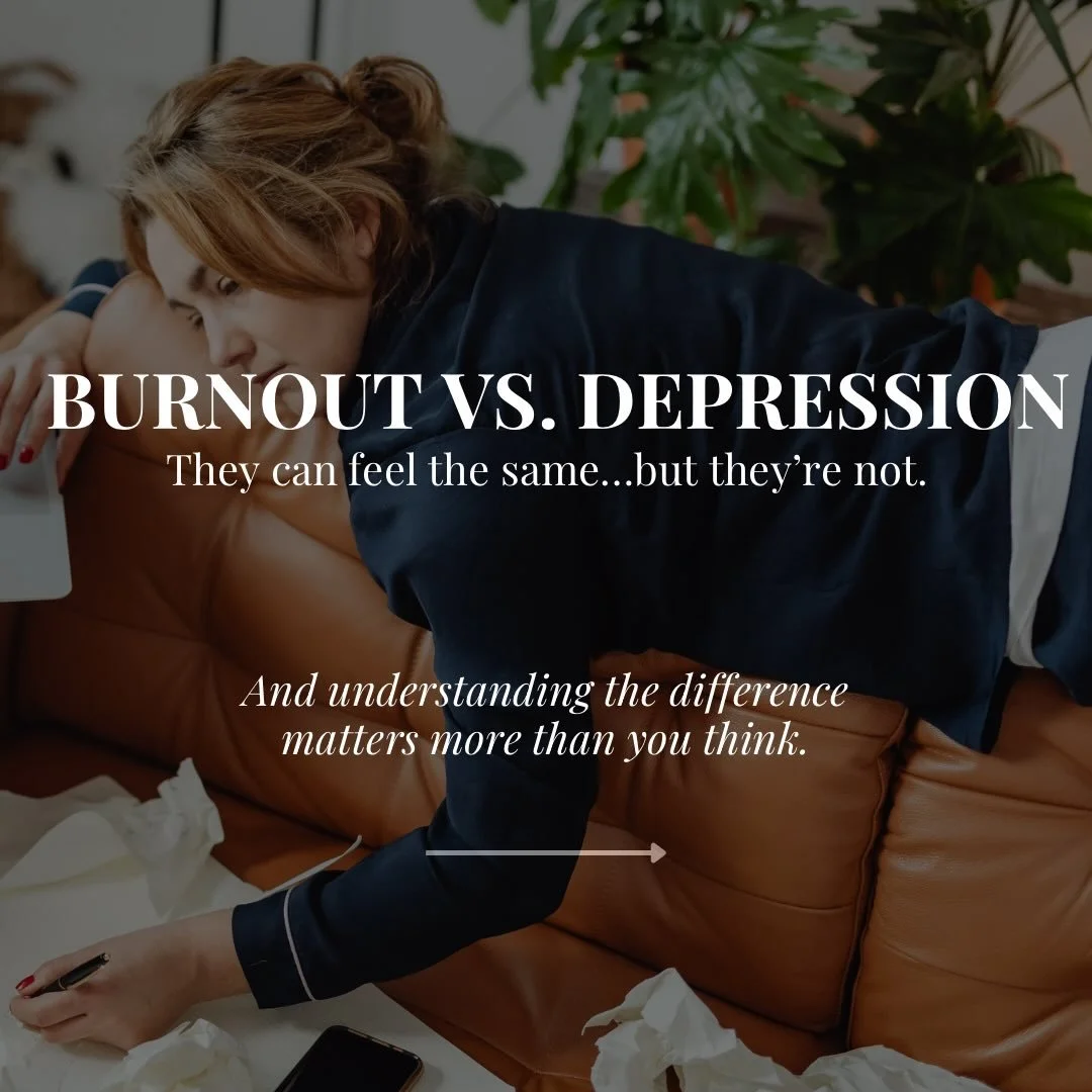 Feeling exhausted, unmotivated, and not like yourself&hellip; but not sure why?

Burnout and depression can look really similar from the outside. Both can leave you feeling drained, disconnected, and overwhelmed.

But the difference matters&mdash;bec
