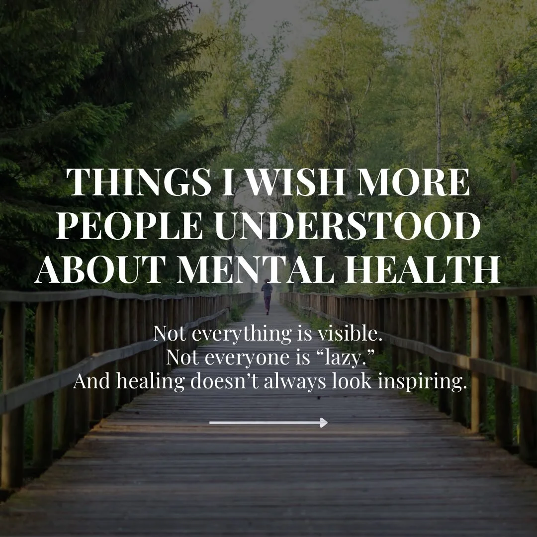 Some people are carrying battles you cannot see behind the version of themselves they show the world 🤍🧠

Mental health struggles don&rsquo;t always look obvious. Sometimes they look like:
✨ showing up exhausted
✨ overthinking everything
✨ smiling w