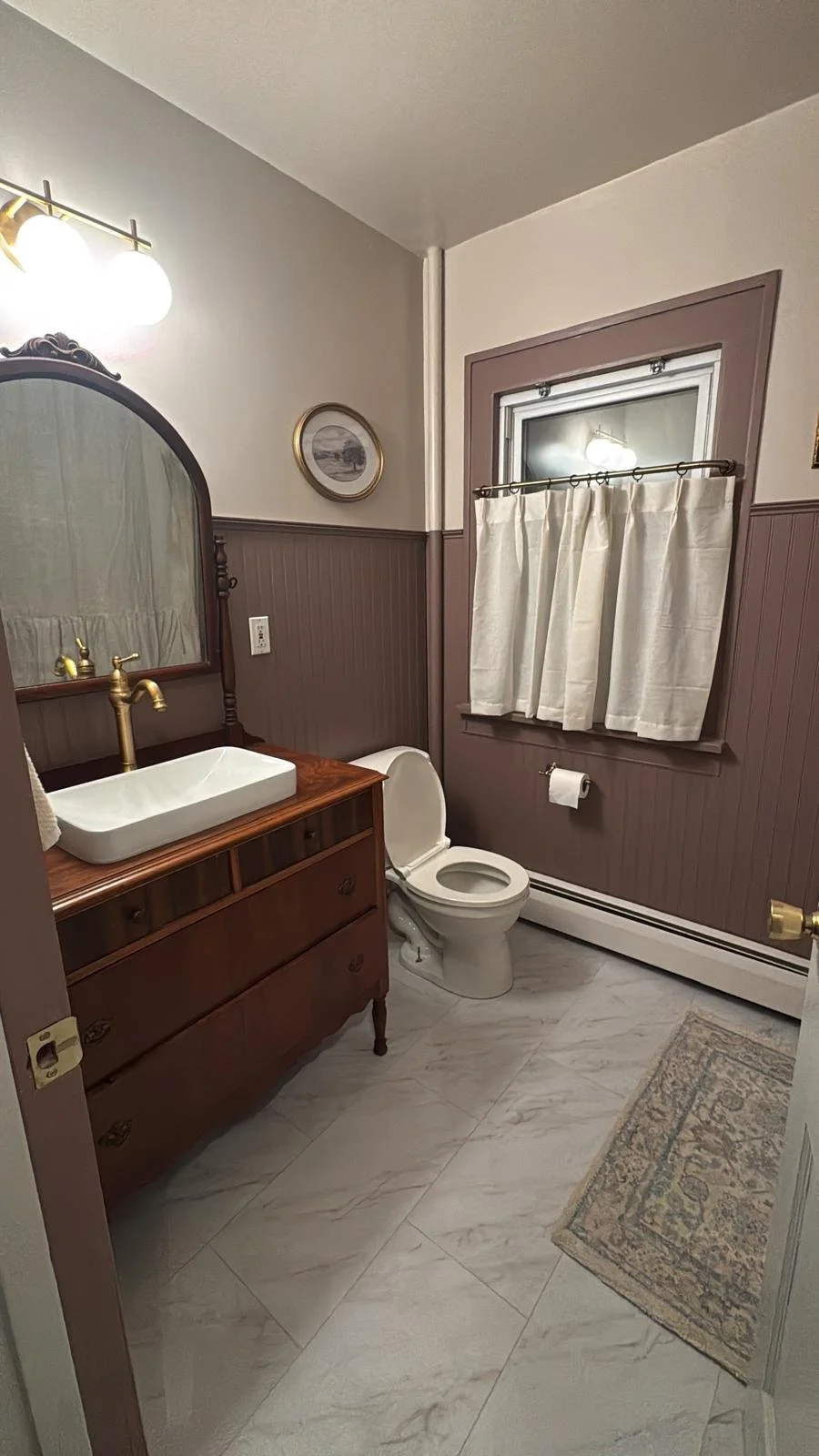 Finished bathroom update by Hook & Hammer in Columbia County, NY