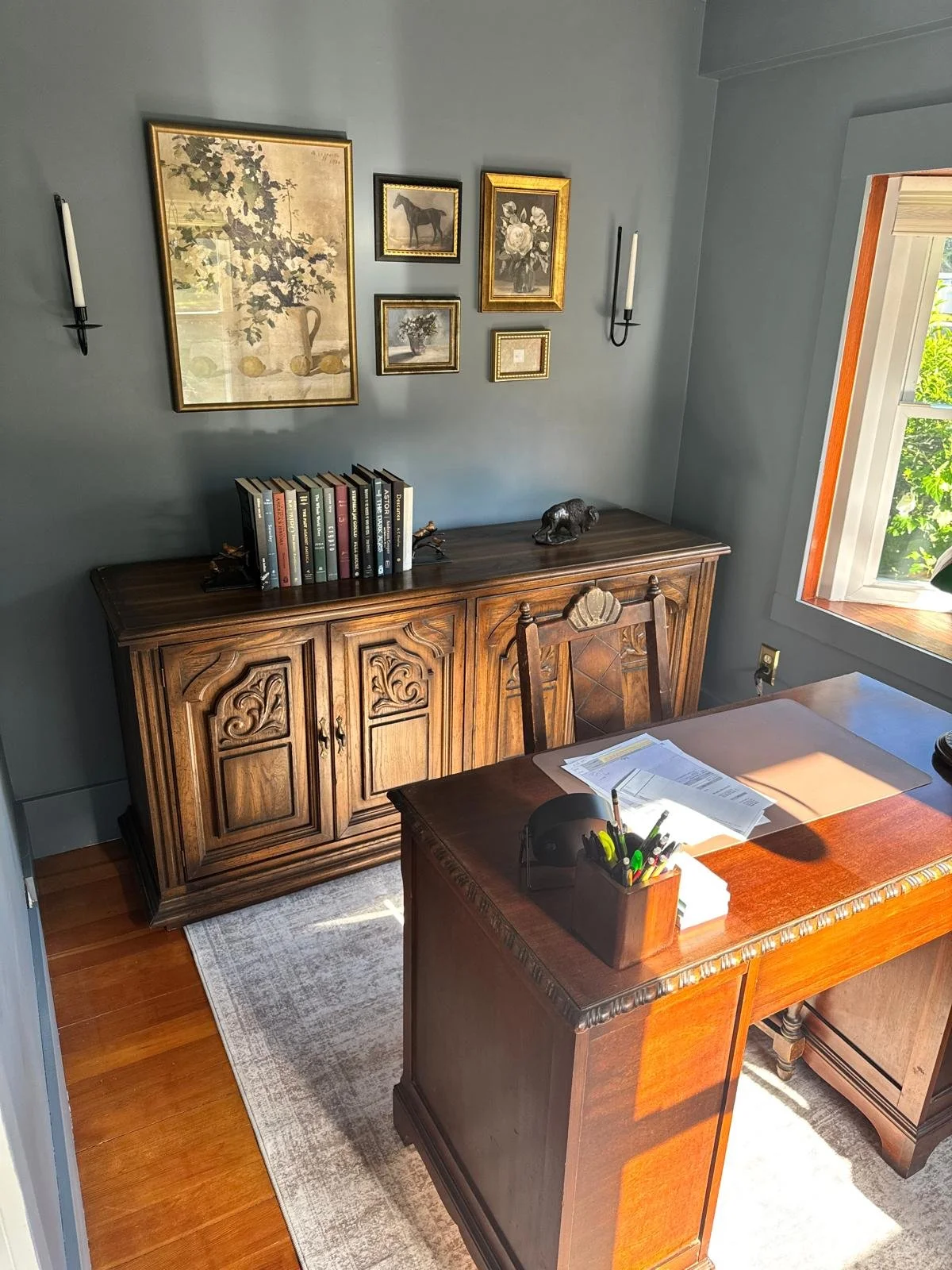Gallery wall hanging and artwork installation in Columbia County NY