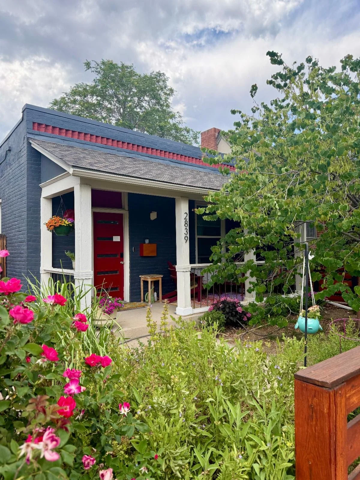 flowers and porch of a house