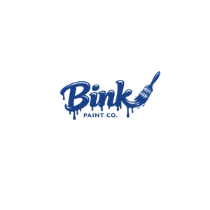 The image shows the Bink logo in blue with a paintbrush, indicating a painting or decorating theme, on a black background.