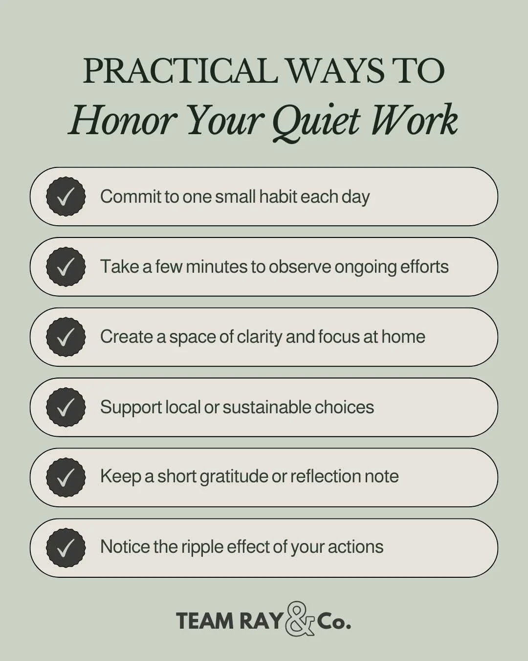 Practical Ways to Honor Your Quiet Work list graphics