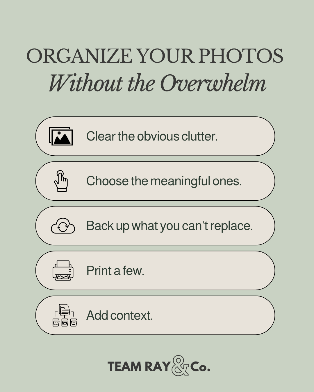 Organize Your Photos Without the Overwhelm graphics