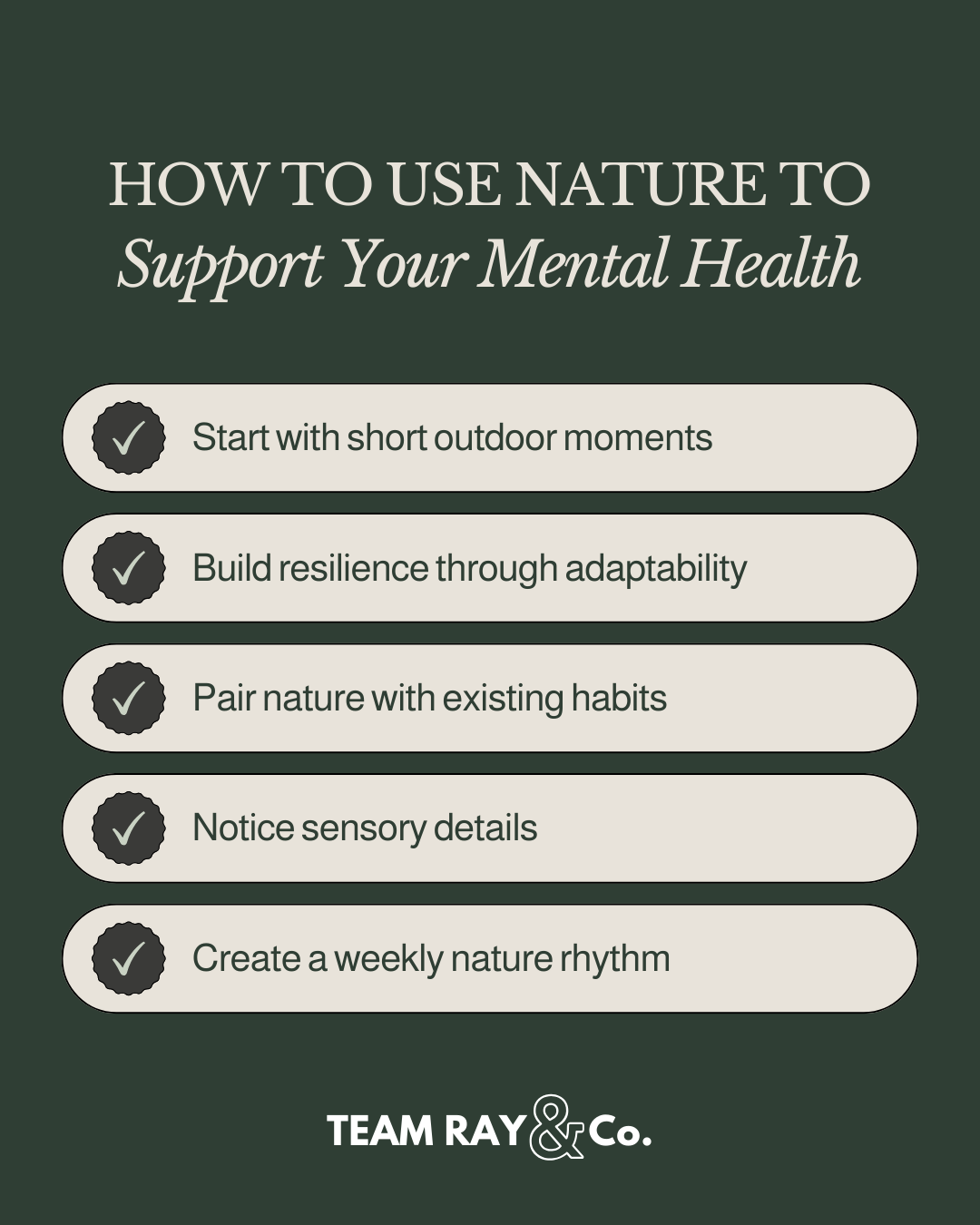 How to Use Nature to Support Your Mental Health graphics