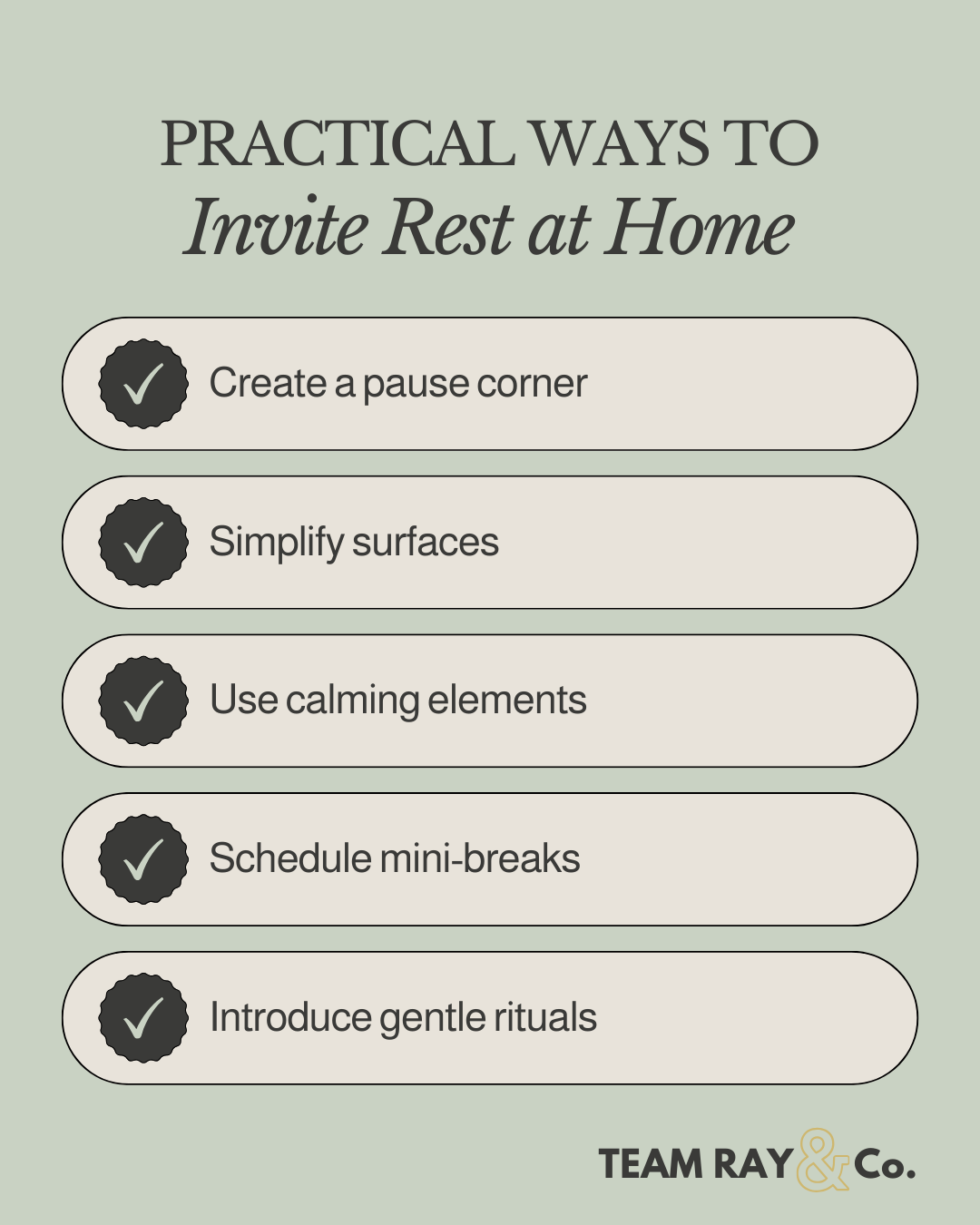 Practical Ways to Invite Rest at Home graphics