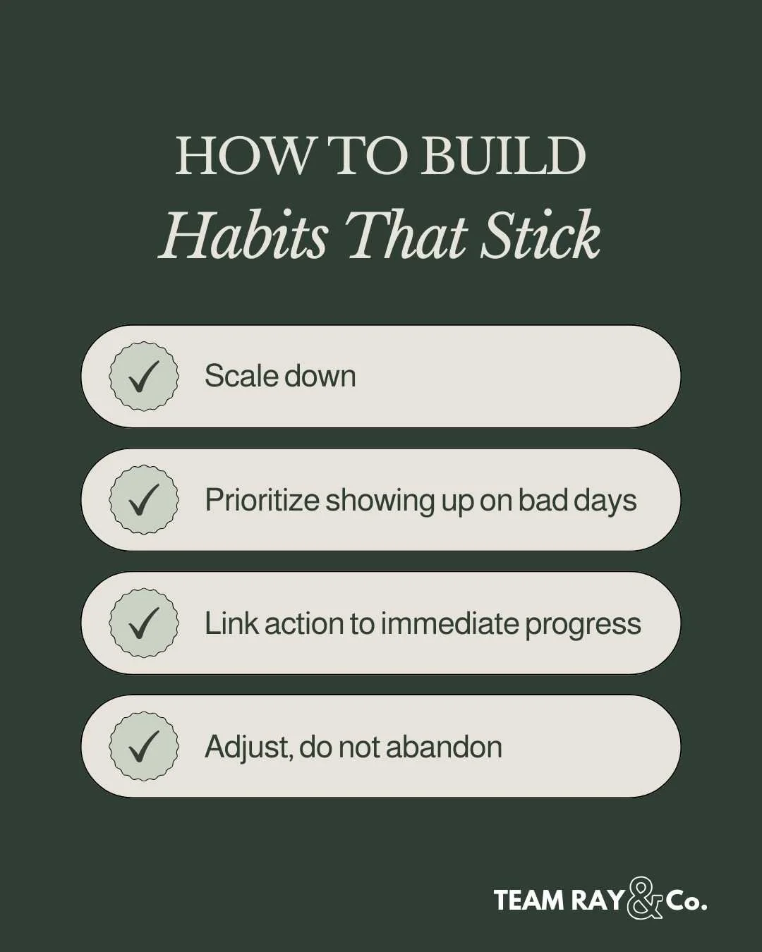 How to Build Habits That Stick list graphic