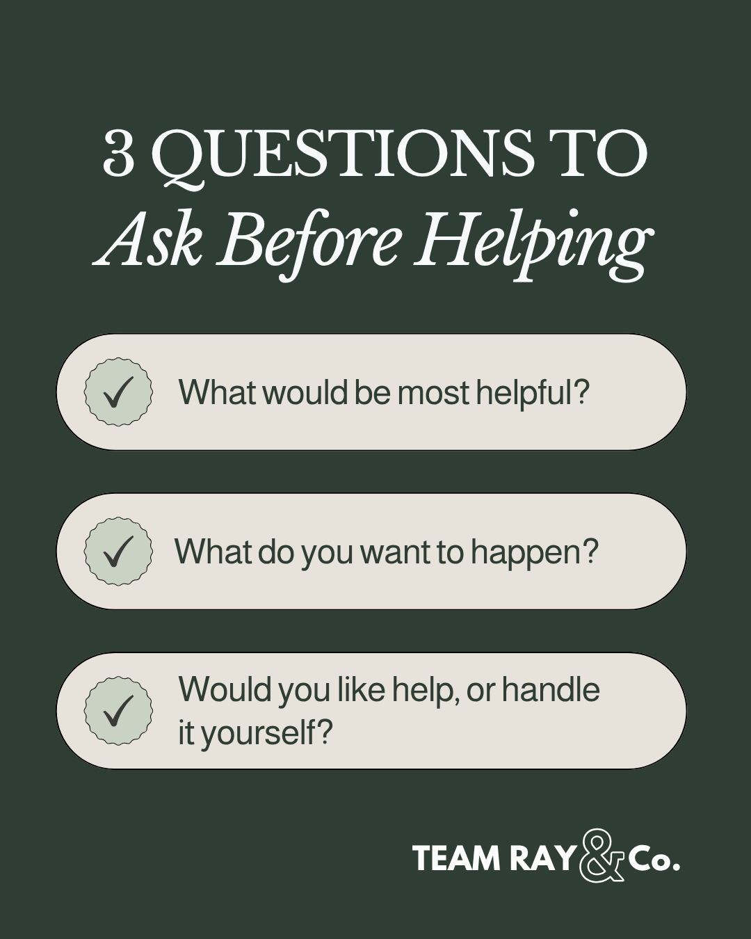 3 Questions to Ask Before Helping graphics