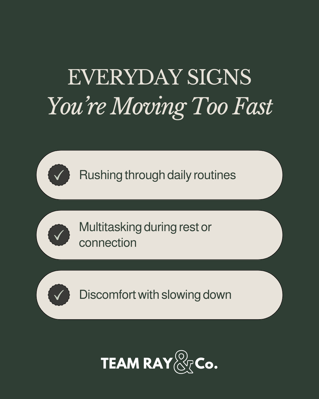 Everyday signs you're moving too fast graphics