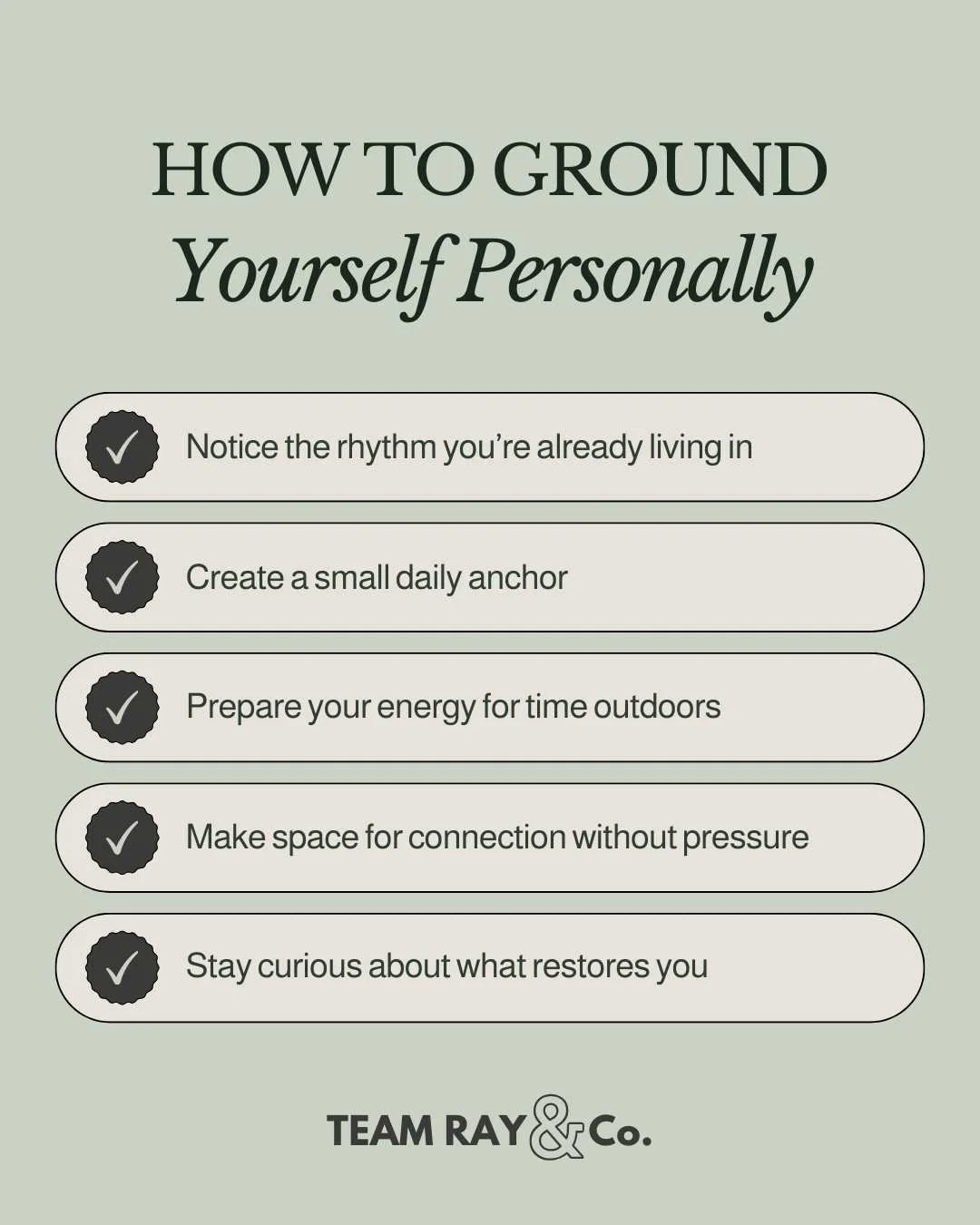 How to Ground Yourself Personally list graphic