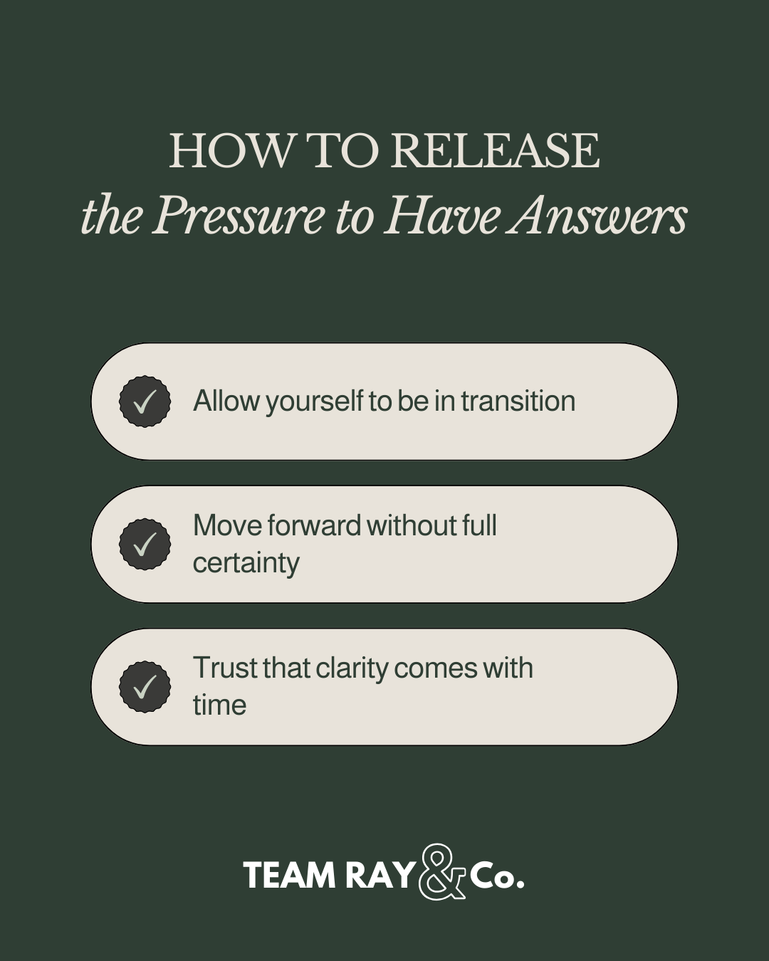 How to Release the Pressure to Have Answers graphics