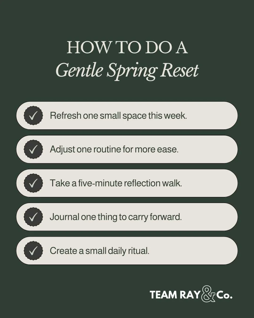 How to Do a Gentle Spring Reset list graphic