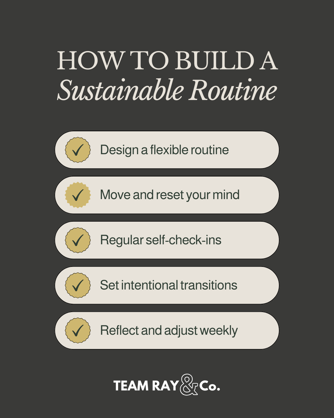 How to Build a Sustainable Routine graphics