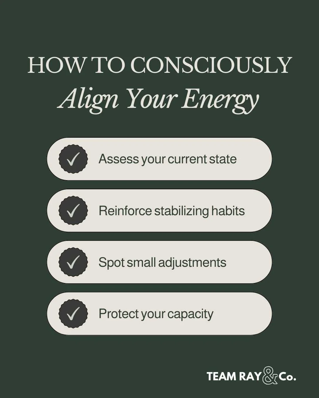 How to Consciously Align Your Energy list graphics