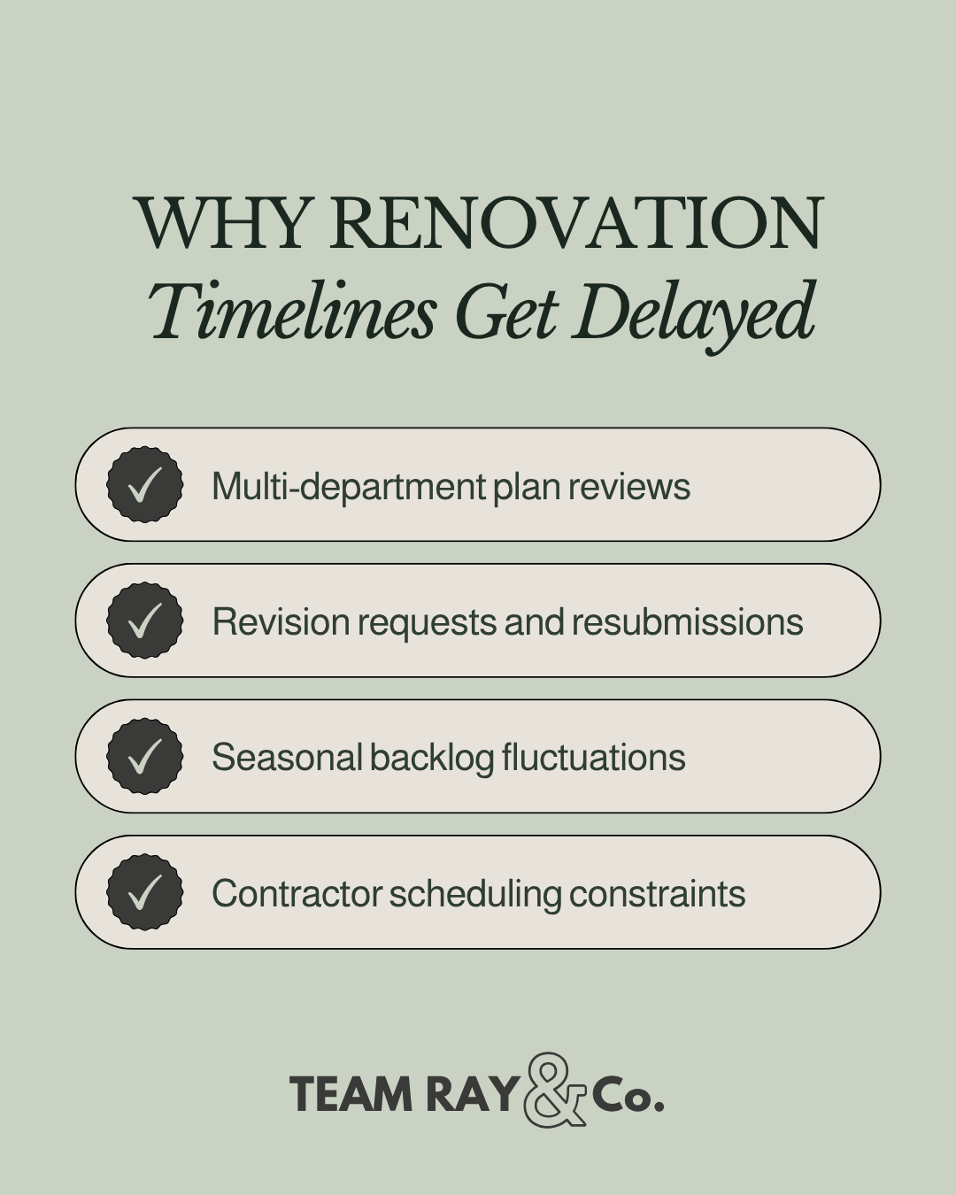 Why Renovation Timelines Get Delayed text graphics