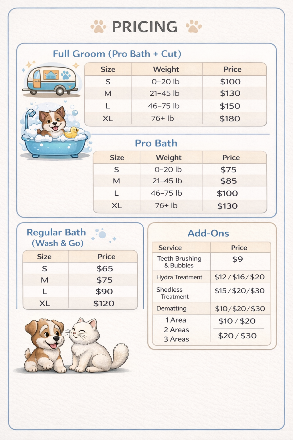 Services | Book Quality Pet Grooming Today — Whiskers Dog Grooming Boutique