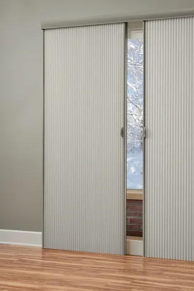 Hunter Douglas Duette Honeycomb Shade with the Vertiglide control system.