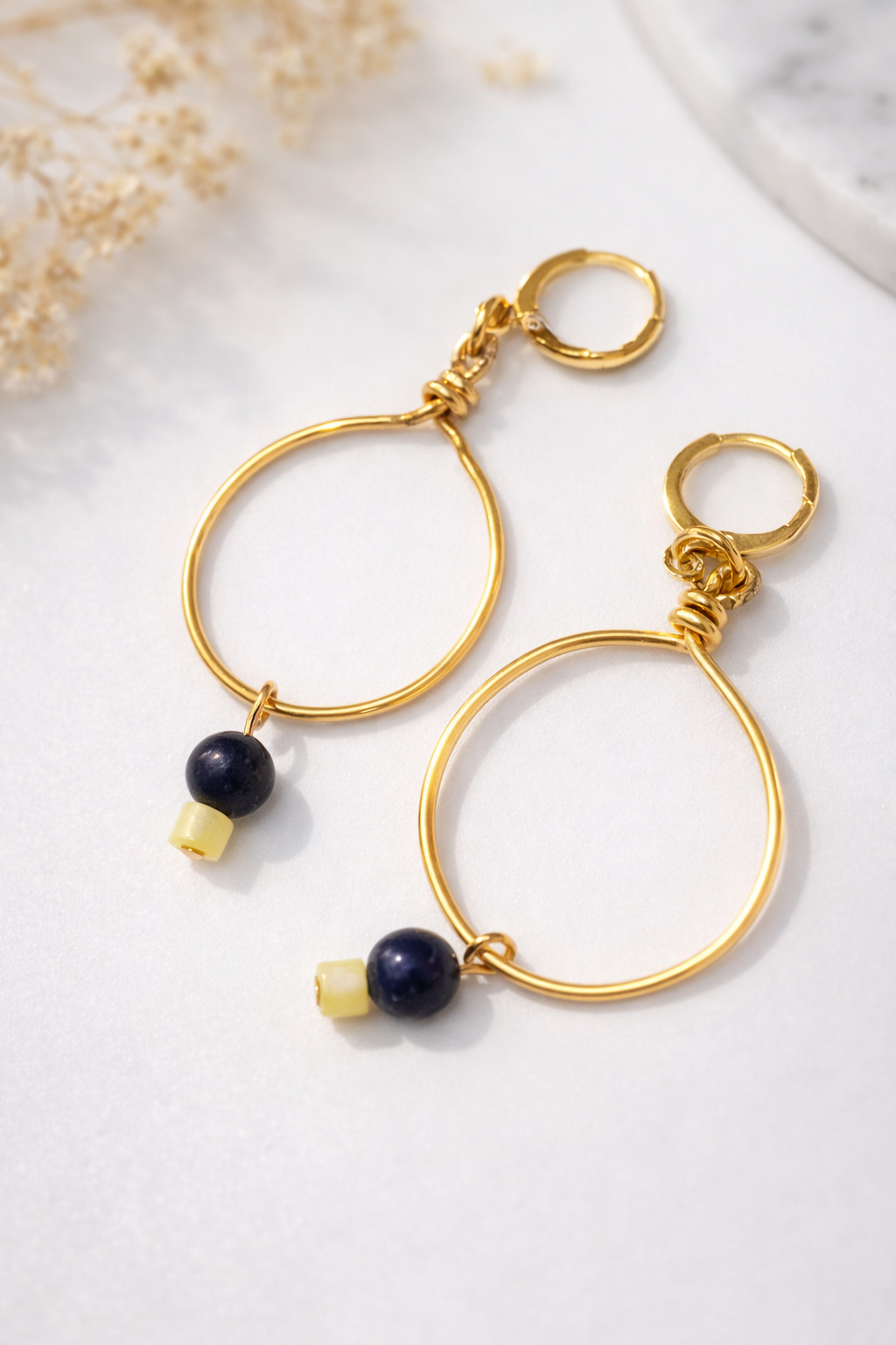 Elegant Gold-Plated Beaded Earrings