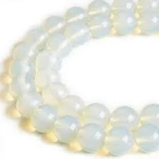 Close-up of a pearl necklace with white pearls.