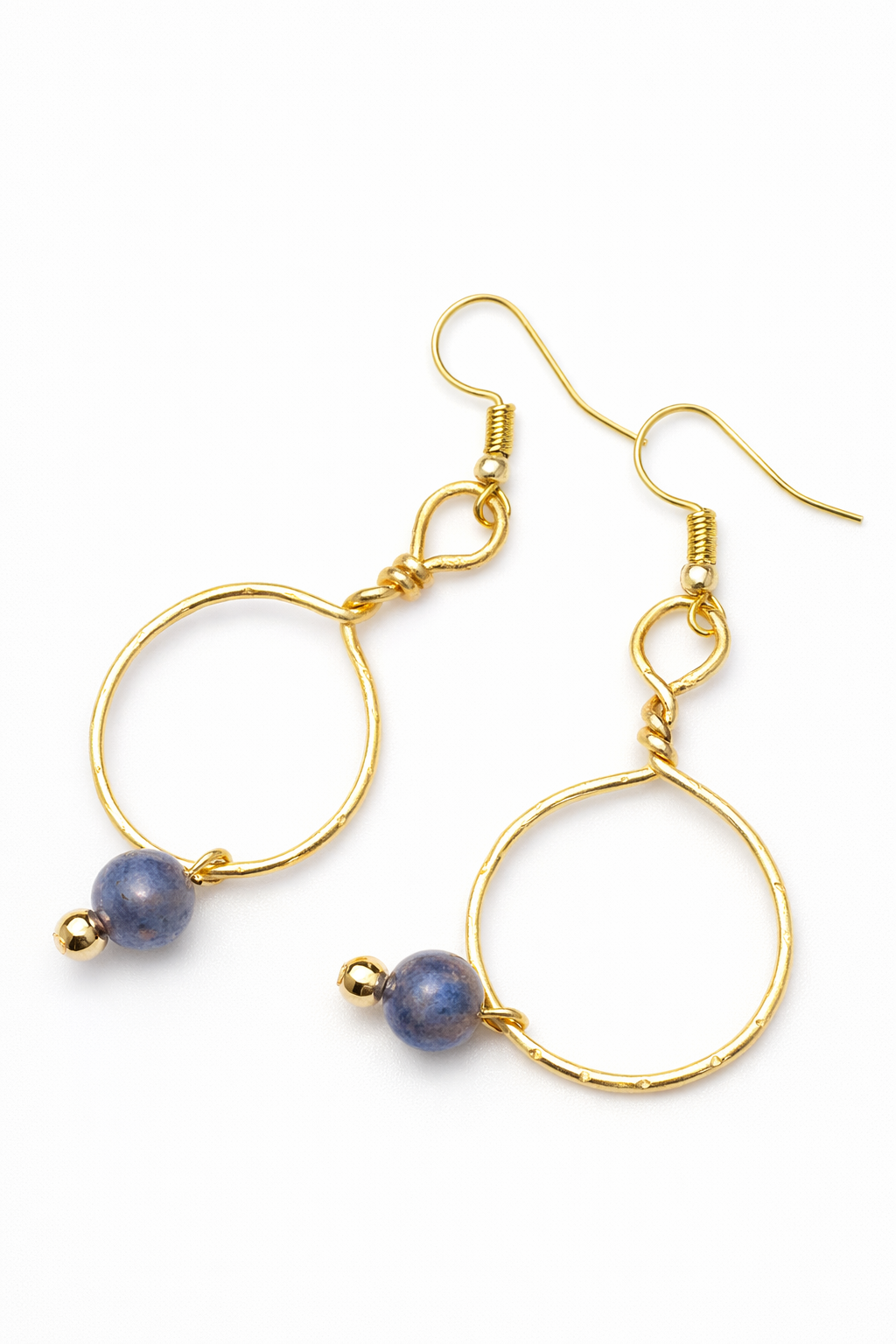 Lapis Lazuli Gold-Plated Hoop Earrings