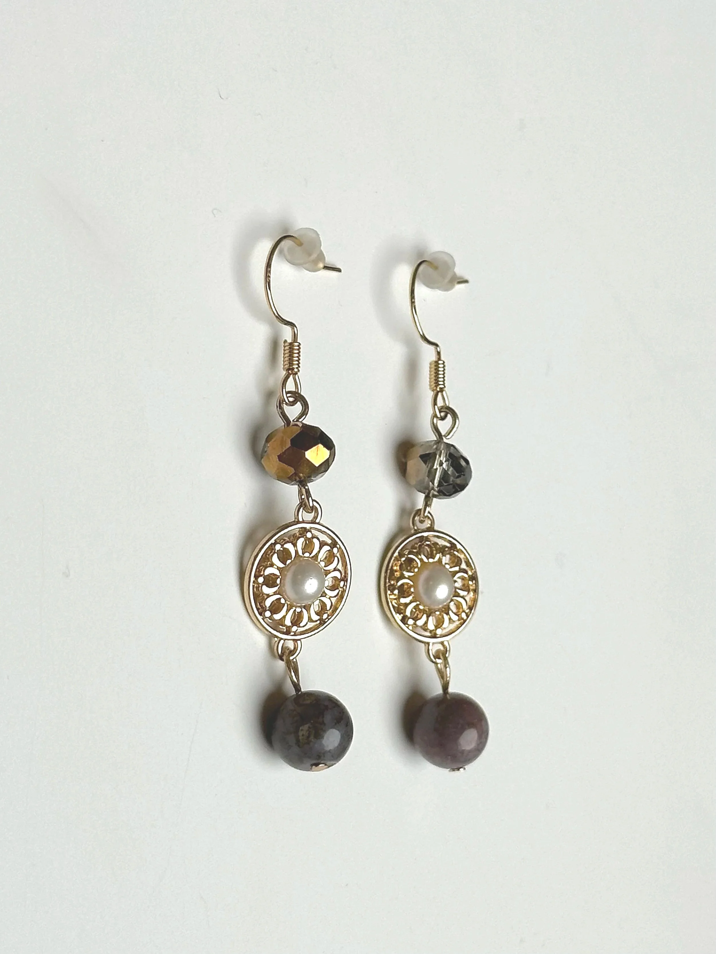 Gold Plated Pearl Drop Earrings