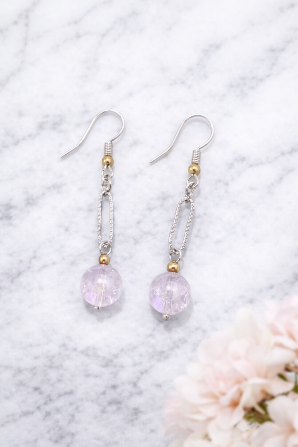 Glimmering Quartz Drop Earrings