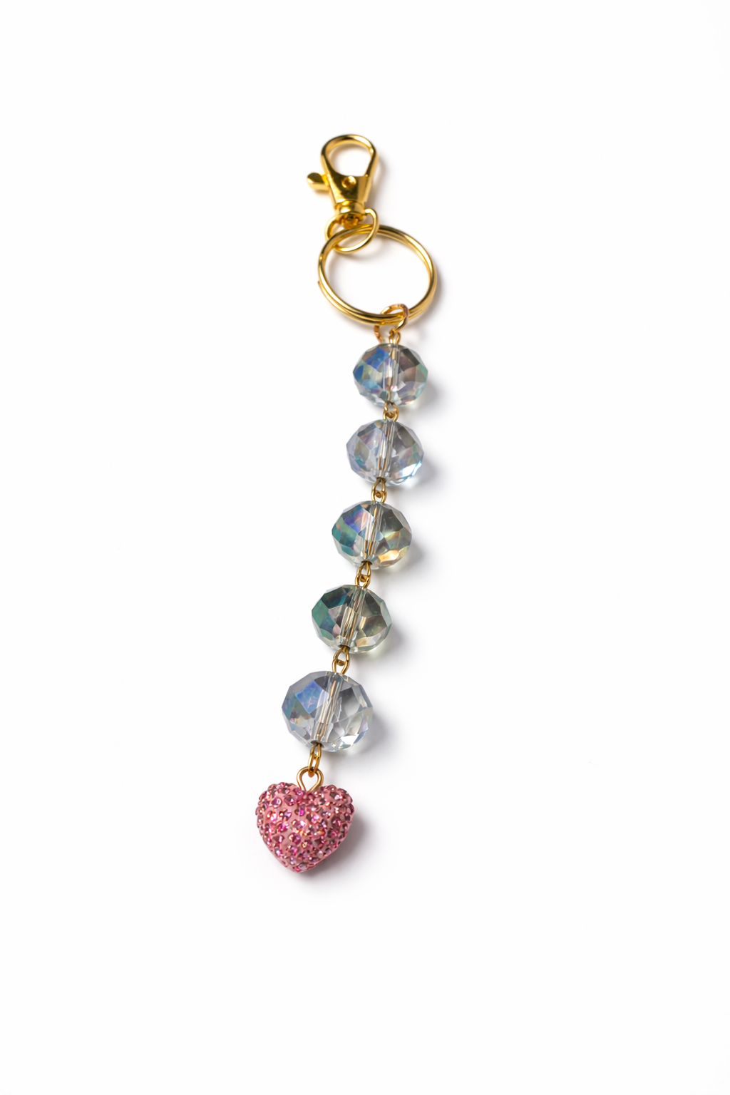 Elegant Crystal Heart Keychain