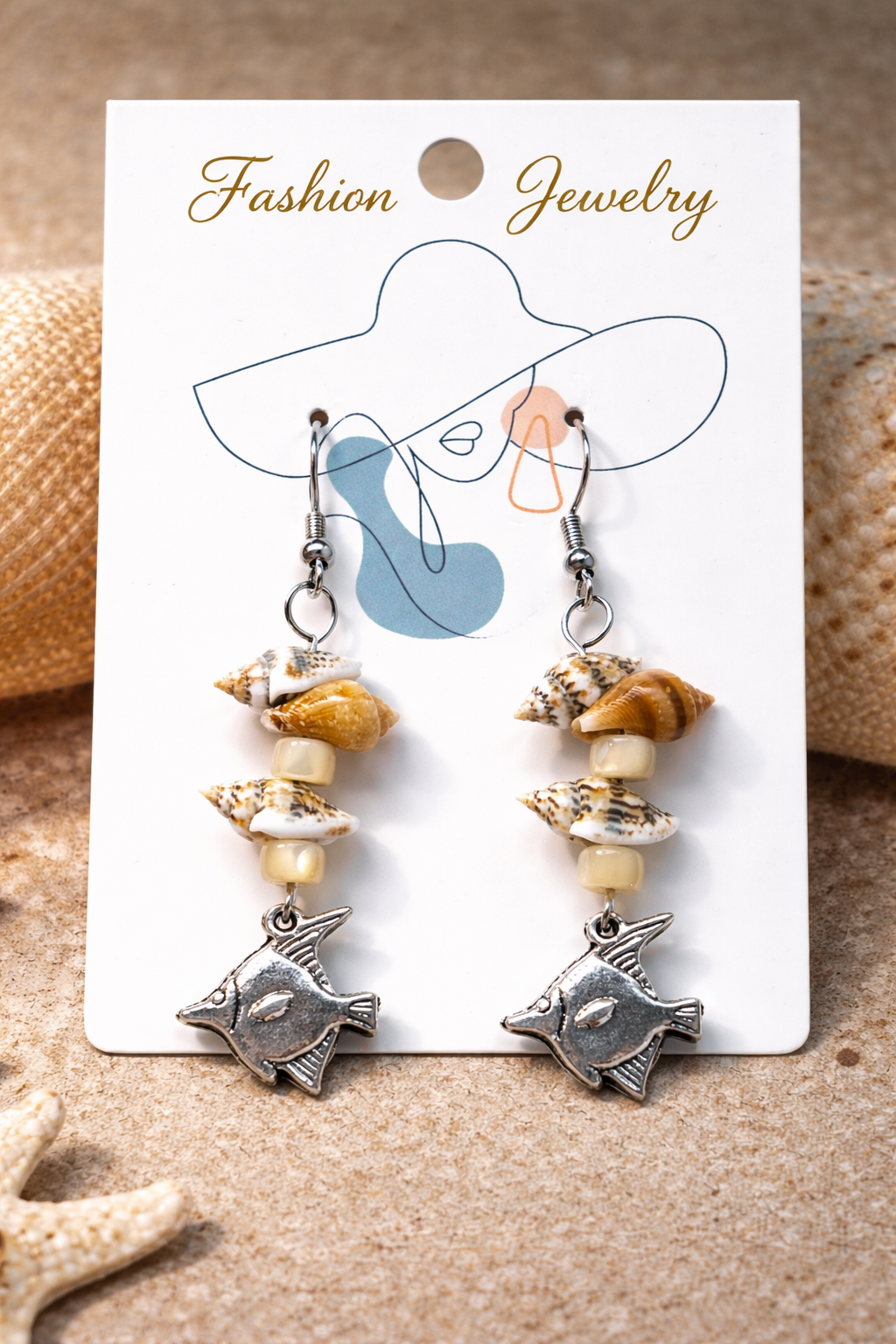 Beach Charm Shell Earrings