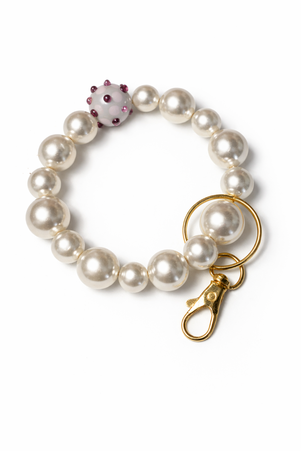 Elegant Pearl Wrist Key Chain